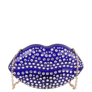 NEW HANDBAG FACTORY CORP women's luxury mouth crystal evening crossbody bag in b